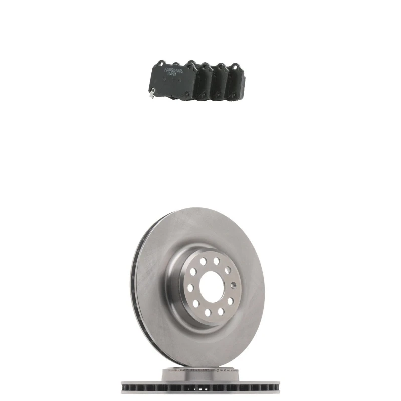 Image of RIDEX 3405B3507 Brake disc and pads set without accessories, Brake Disc Type: internally vented, with acoustic wear warning, with anti-squeak plate B