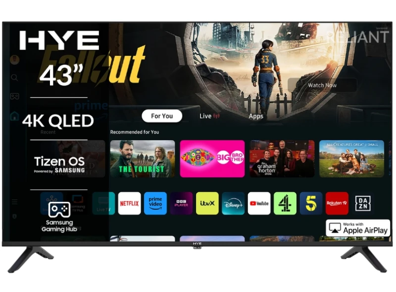 Image of HYE 43" 4K QLED Tizen OS WiFi Frameless Smart TV - 43QLEDS2008