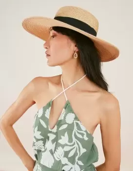 Image of Accessorize Womens Boater Hat, Size: One Size