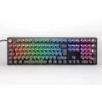 image of Ducky One 3 Aura Mechanical Gaming Keyboard Black Cherry Red Switch UK Layout