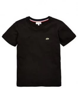 Image of Boys, Lacoste Short Sleeve T-Shirt, Black, Size 10 Years