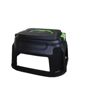 Image of 33cm Black and Green Heavy Duty Step Stool with Tool Caddy Storage