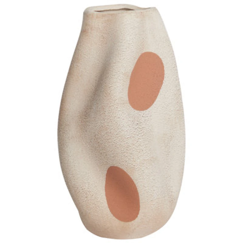 Image of Beliani Flower Vase Batoidea Stoneware 25cm Light Beige