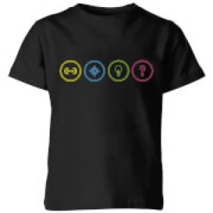 Image of Crystal Maze Game Modes Kids T-Shirt - Black - 3-4 Years