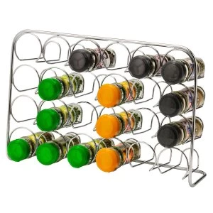 Image of Robert Dyas Pisa 24-Jar Spice Rack - Chrome