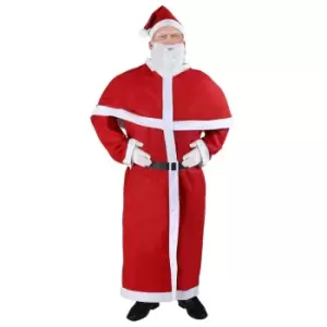 Image of Santa Claus Suit Costume St Nick Adult One Size Standard Fancy Dress Coat Hat Beard Belt Men Father Christmas Traditional