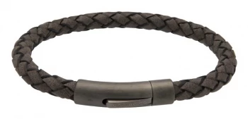 image of Unique & Co Moro Leather IP Steel Clasp Bracelet B425MO/ Jewellery