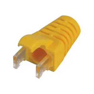 image of TUK Ltd SPEEDY RJ45 PS6Yw#100 Yellow strain relief boot Cat 6 plug pack of 100