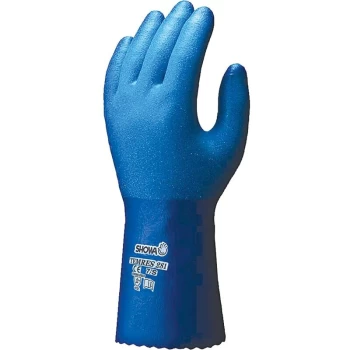 image of Pu Coated Gloves, for Liquid Protection, Blue, Size 10 - Showa