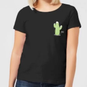 Image of Cactus Fairy Lights Womens T-Shirt - Black - 3XL