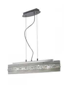 Image of Ceiling Pendant Bar 5 Light Polished Chrome, Glass, Crystal