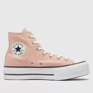 image of Converse Pale Pink Lift Hi Trainers