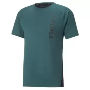 image of Puma Fitted Short Sleeve T Shirt Mens - Green