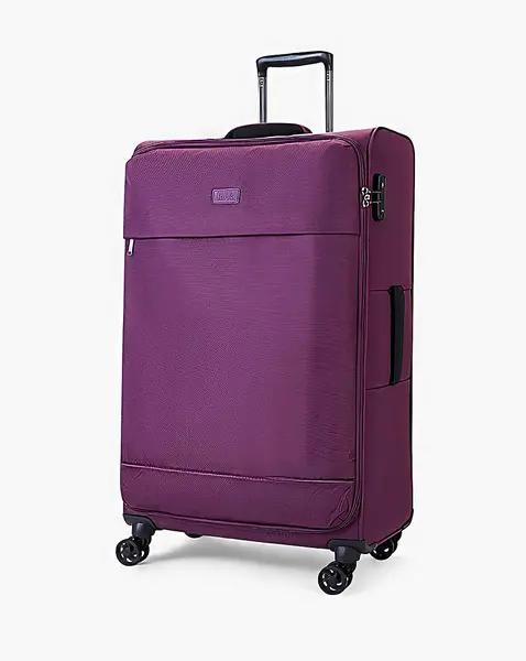 image of Rock Luggage Paris VPK6C Large Soft Shell Purple Suitcase