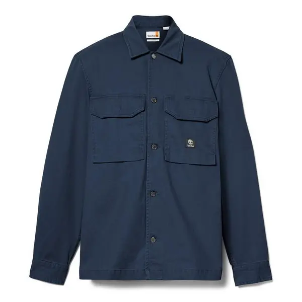 Image of Timberland Washed-Look Overshirt - Blue L