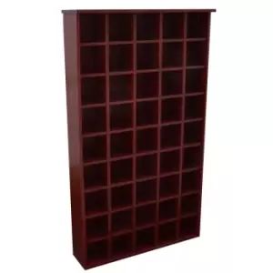 Image of Techstyle Pigeon Hole 585 Cd Media Cubby Storage Shelves Mahogany