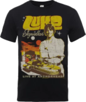 Image of Star Wars Luke Skywalker Rock Poster T-Shirt - Black - XL