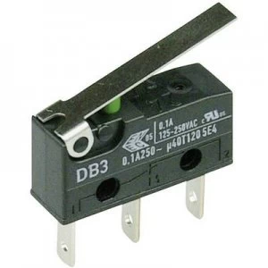 image of Cherry Switches Microswitch DB3C B1LC 250 V AC 0.1 A 1 x OnOn momentary