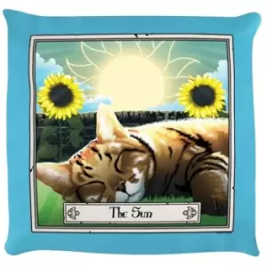 image of Deadly Tarot Felis The Sun Filled Cushion (One Size) (Sky Blue) - Sky Blue