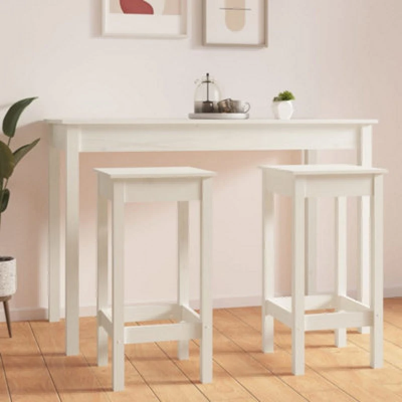 Image of VIDAXL Vidaxl - Bar Chairs 2 pcs White 40x40x78cm Solid Wood Pine 8720287206354