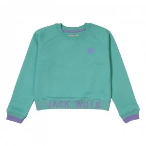 image of Jack Wills Logo Hem Crew Neck Sweatshirt - Opal