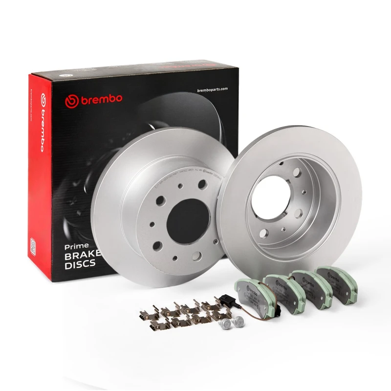 Image of BREMBO Brake discs and pads set BREMBO KT 10 004