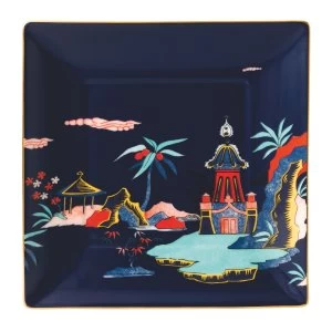 image of Wedgwood Wonderlust Blue Pagoda Tray 14.5cm Blue