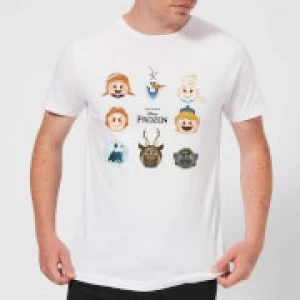 Image of Disney Frozen Emoji Heads Mens T-Shirt - White