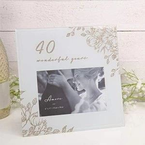 Image of 6" x 4" - Amore By Juliana Gold Floral Frame - 40 Years
