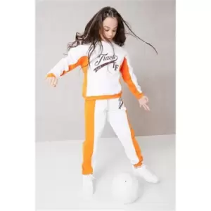 Image of I Saw It First Orange Girls Track Embroidered Heavyweight Fleeceback Hoodie - Orange