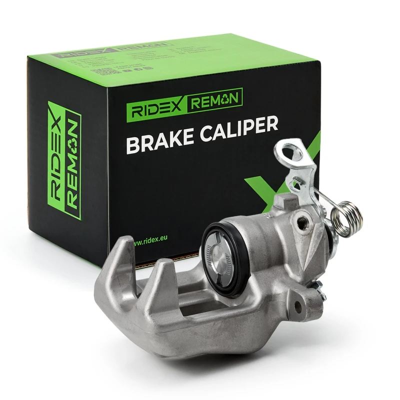 Image of RIDEX REMAN 78B1472R Brake caliper Rear Axle Right, with holding frame Cast Iron Brake Caliper (78)