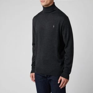 Image of Polo Ralph Lauren Mens Merino Wool Turtleneck Jumper - Dark Granite Heather - XL