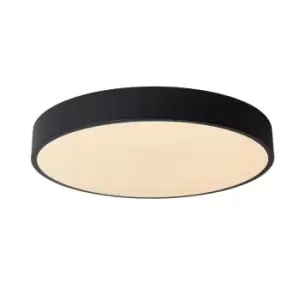 Image of Unar Modern Flush Ceiling Light - Ø39.5cm- LED Dim. - 1x24W 2700K - 3 StepDim - Black