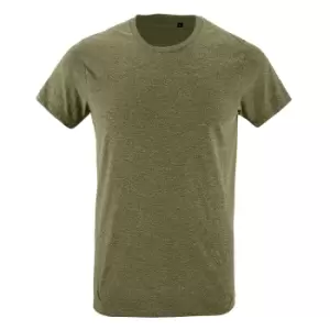 Image of SOLS Mens Regent Slim Fit Short Sleeve T-Shirt (XS) (Heather Khaki)
