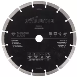 image of Evolution 230mm Segmented Edge, 22.2mm Bore, Concrete, Stone, Brick Cutting General Purpose Diamond Blade