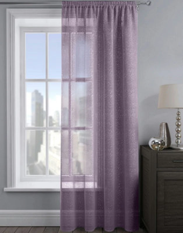 Image of Velosso Alessandria Sheer Voile Panel Slot Top in Mauve Size: 137cm width x 137cm drop Mauve Unisex 137cm width x 137cm drop