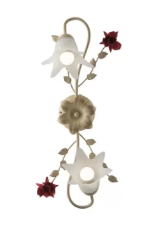 image of ROSE 2 Light Multi Arm Semi Flush Ceiling light Ivory 61x31x20cm