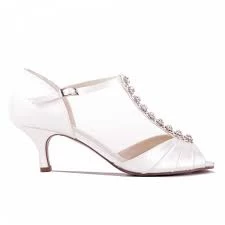 Image of Pink by Paradox London Ivory Satin 'Alandra' High Heel Stiletto Court Shoes - 3