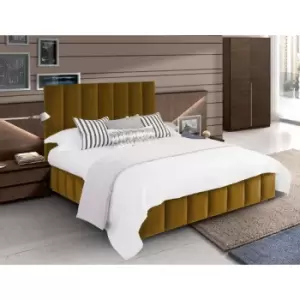 Image of Nora Bed King Plush Velvet Mustard