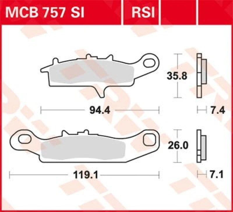 Image of TRW Lucas TRW Lucas brake pad MCB757SI Sinter Offroad