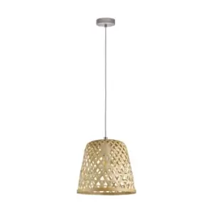 Image of Hanging Ceiling Pendant Light Wicker Shade 1 x 60W E27 Hallway Feature Lamp