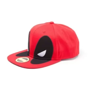Image of MARVEL COMICS Deadpool Big Face Snapback Baseball Cap, Red/Black (SB097581DEA)