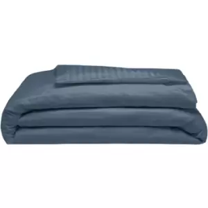 image of Belledorm 540 Thread Count Satin Stripe Duvet Cover Set (Superking) (Navy) - Navy