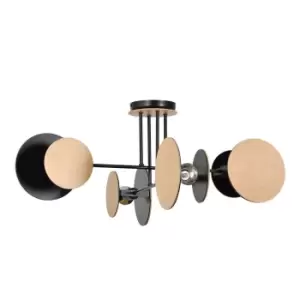 Image of Zita Black Semi Flush Light 4x E27