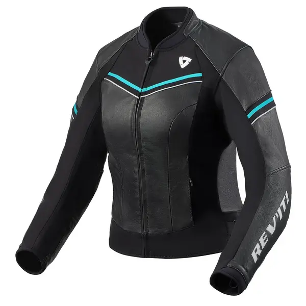 Image of REV'IT! Median Ladies Jacket Black Turquoise Size 34