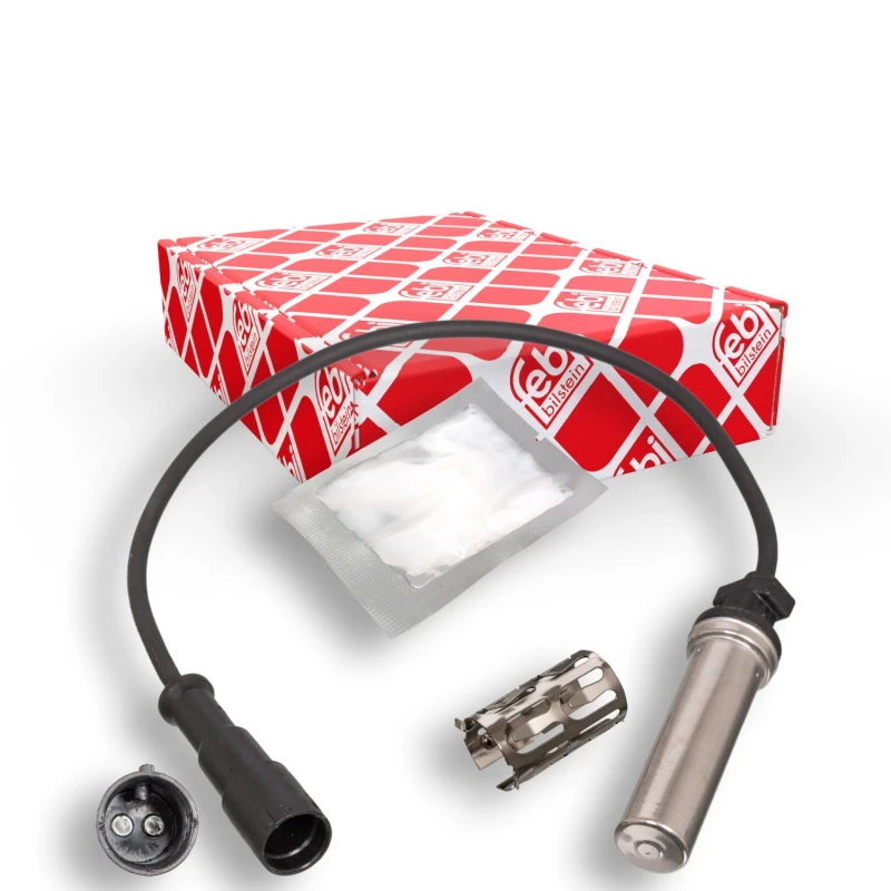 Image of FEBI BILSTEIN 45322 ABS Sensor Rear Axle Right, with bush Sensor,wheel speed (412)