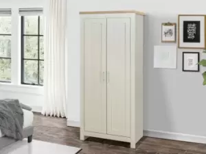 Birlea Highgate Cream and Oak Effect 2 Door Wardrobe Flat Packed