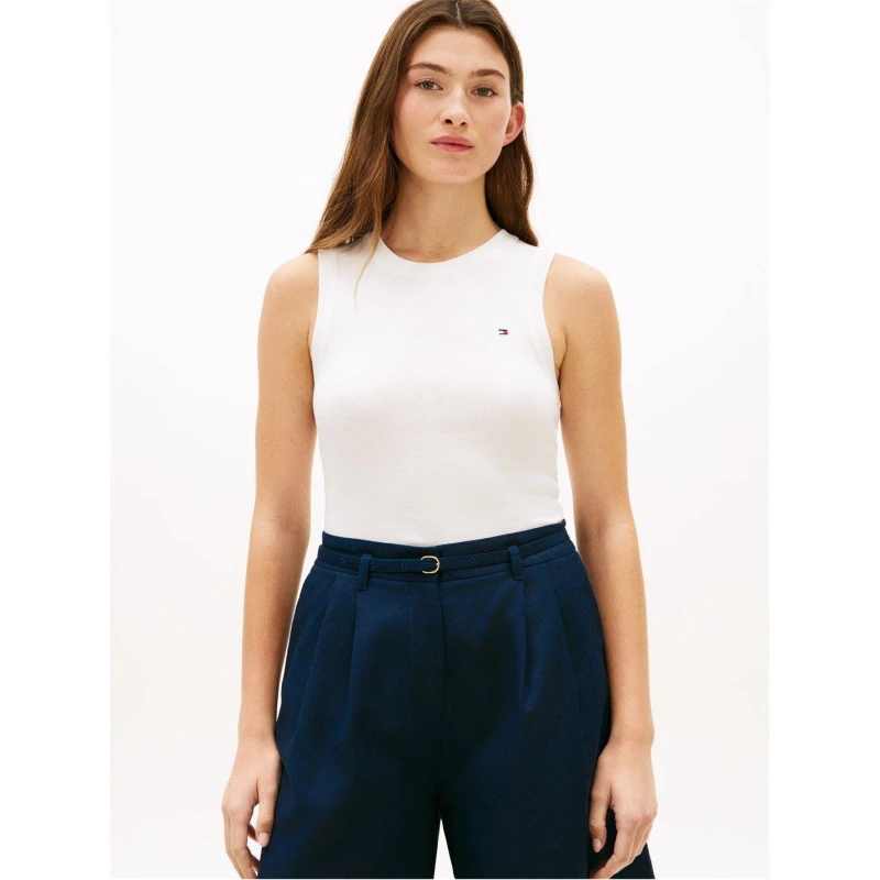 Image of Tommy Hilfiger Tommy Slim Cody Tee Ld62 Ecru female 8 (XS)