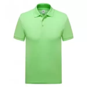Image of Fruit of the Loom Mens Premium Cotton Pique Polo Shirt (L) (Neo Mint)
