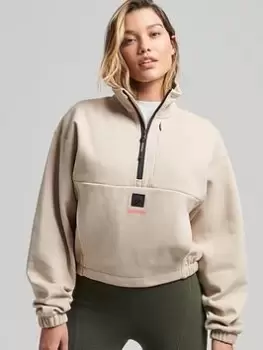 Image of Superdry Code Tech Batwing Half Zip - Grey, Size 12, Women